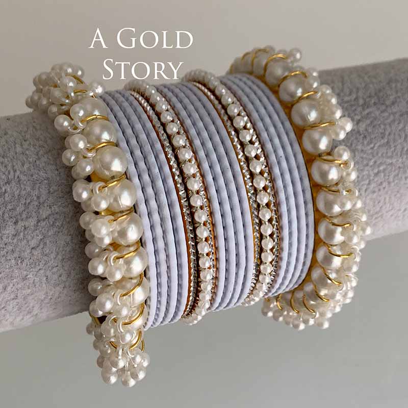 IMOGEN BANGLES SET WHITE
