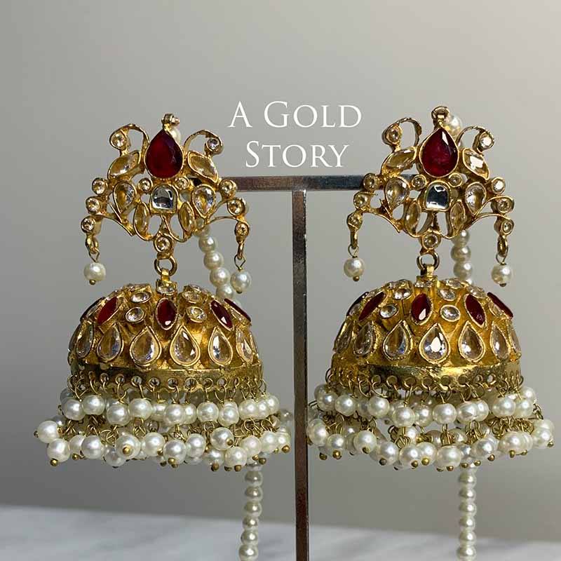 NAVYA KUNDAN JHUMKAY MAROON