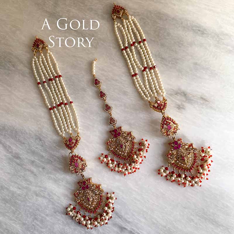 NEHA EARRINGS AND TIKKA RED