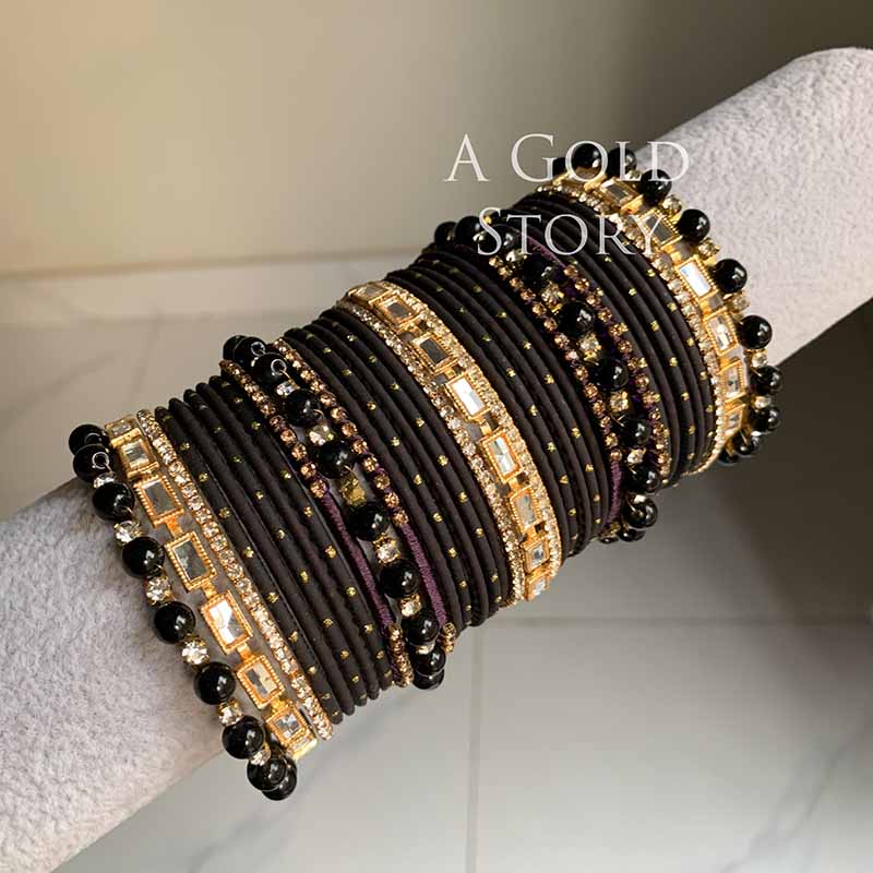 BALCK BOUQUET BANGLES
