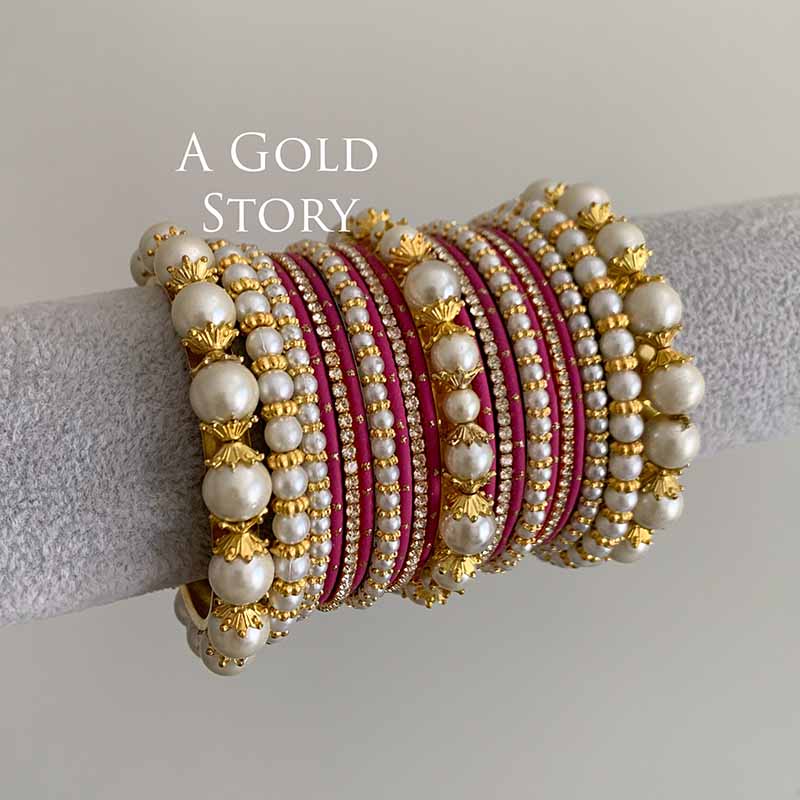 MUNTAHA BANGLES SET TEA PINK
