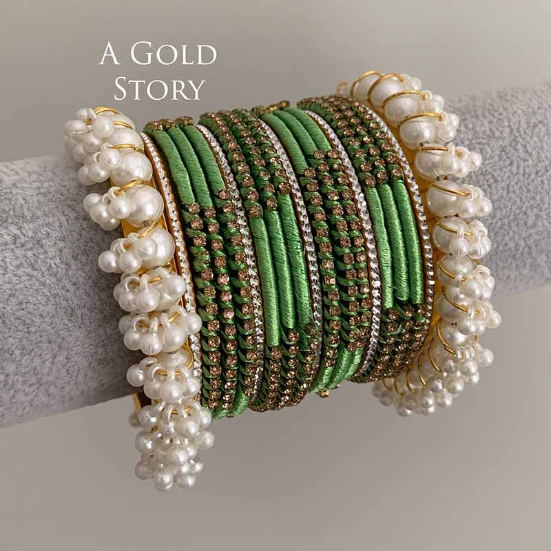 HABIBA BANGLES SET GREEN