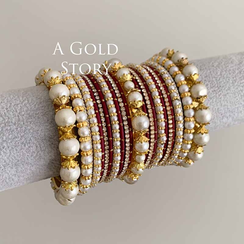 MUNTAHA BANGLES SET MAROON