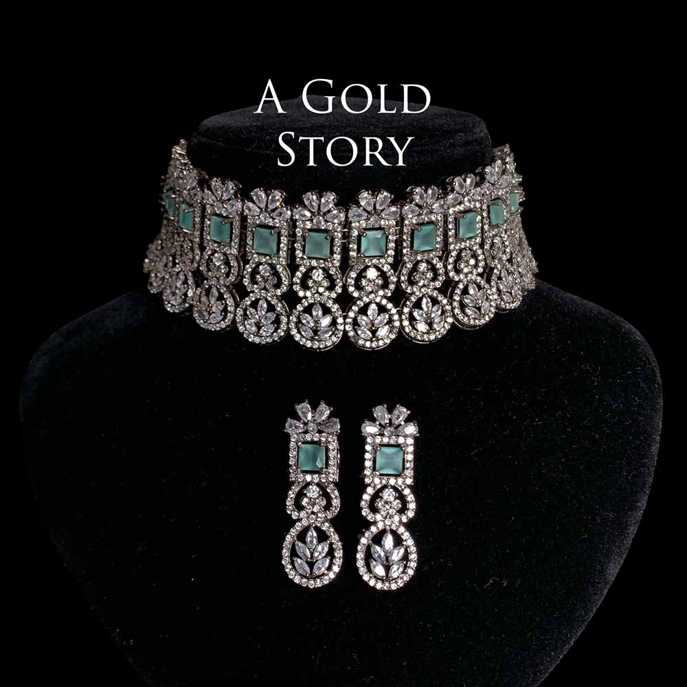 CASSANDRA CHOKER SET MINT GREEN