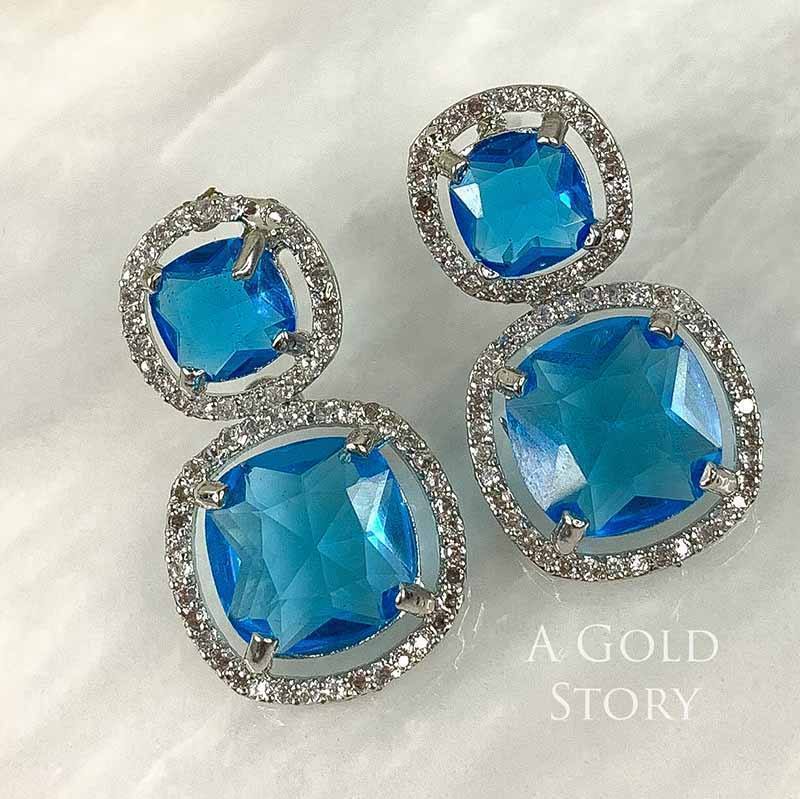 SMARAGDA EARRINGS AQUA BLUE