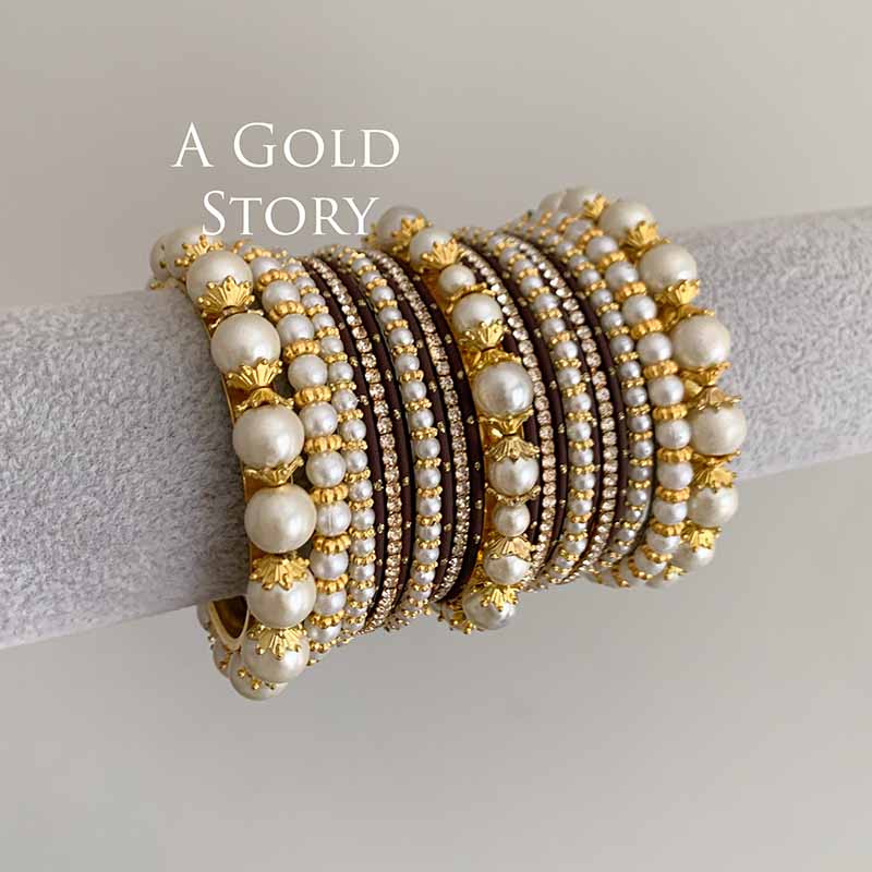 MUNTAHA BANGLES SET BROWN