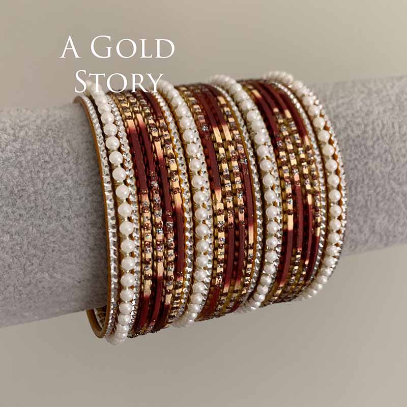 KINSLEY BANGLES SET MAROON