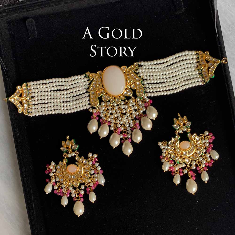 MAHSIMA CHOKER SET PEARL