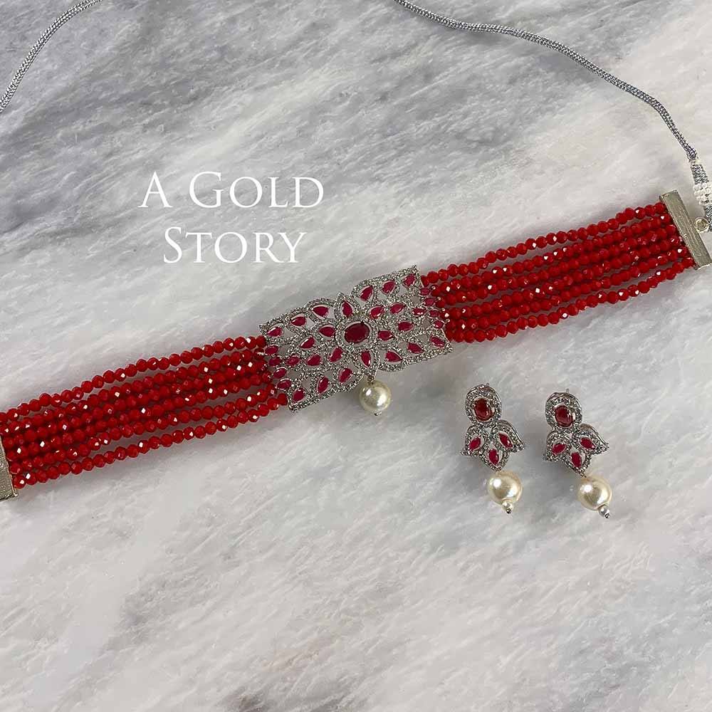 ARINDA CHOKER SET MAROON