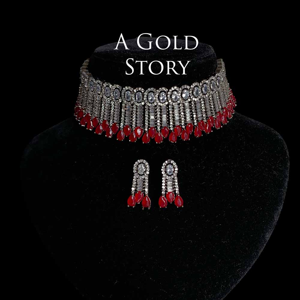 ELENA CHOKER SET RED/ MAROON