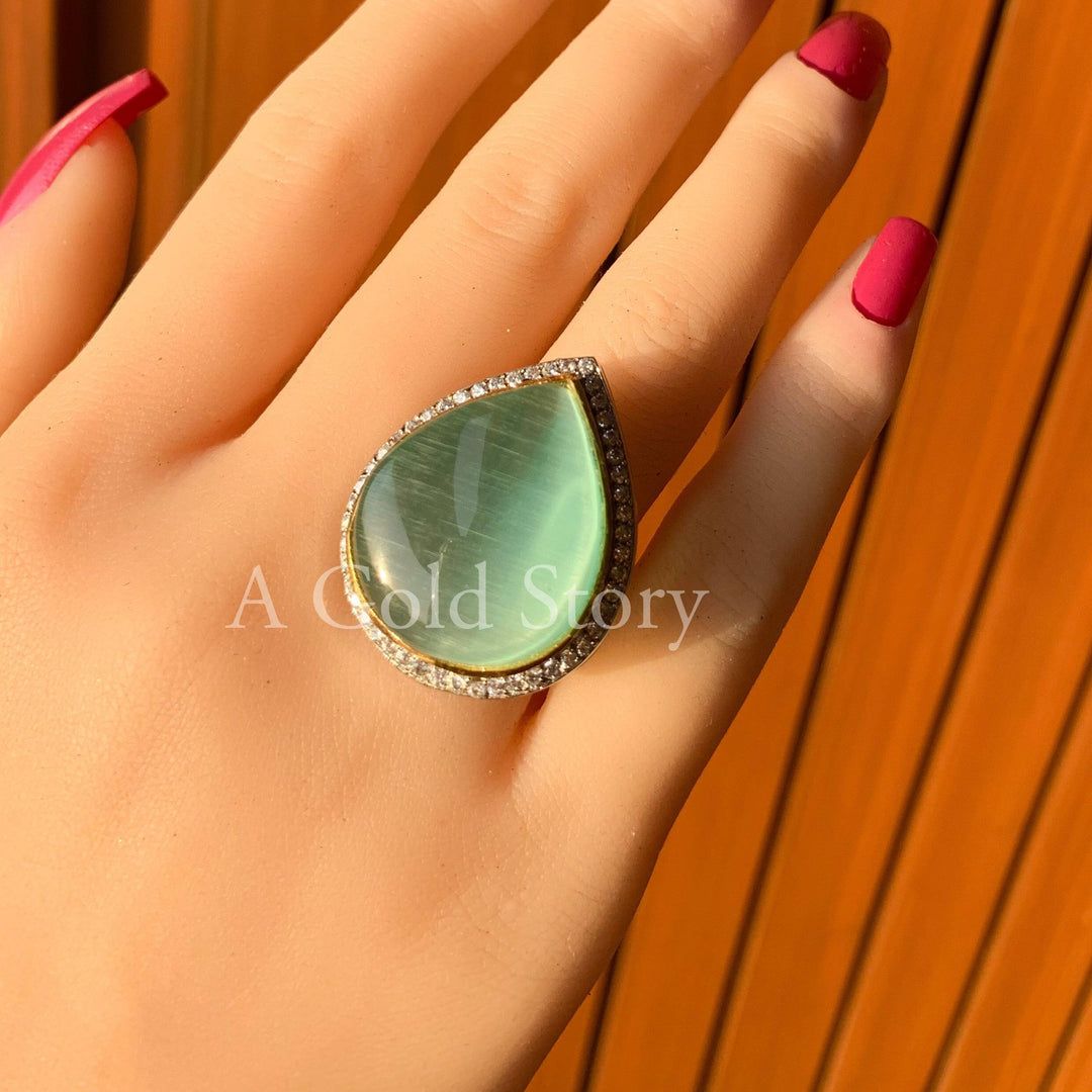 SUSH RING SEA GREEN - A GOLD STORY