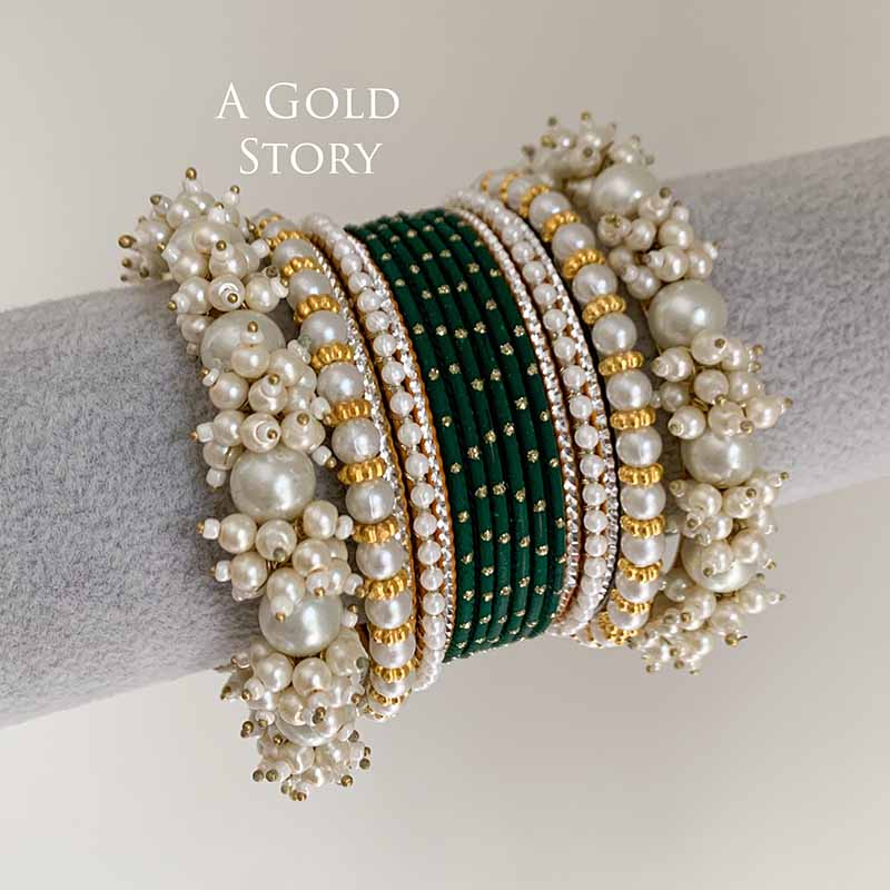 MUSKAN BANGLES SET EMERALD GREEN