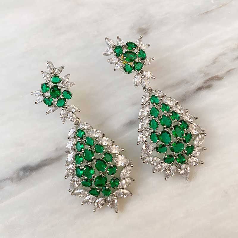 HADIA EARRINGS GREEN - A GOLD STORY