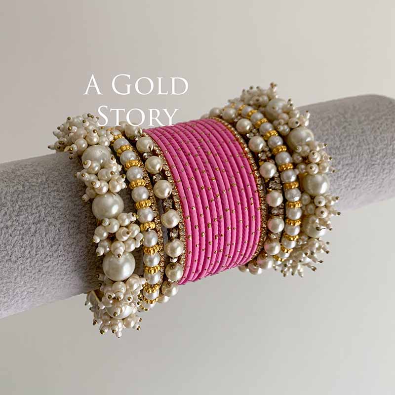 JAWARIA BANGLES SET BABY PINK
