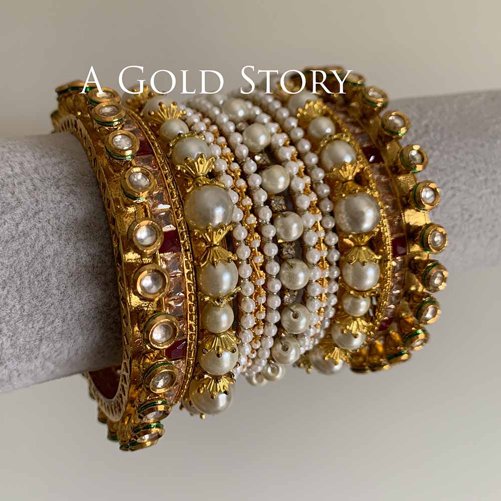 KISWA KUNDAN BRIDAL BANGLES SET