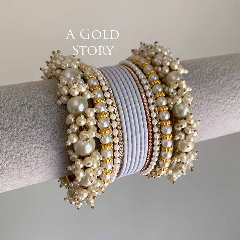ESHAAL BANGLES SET WHITE