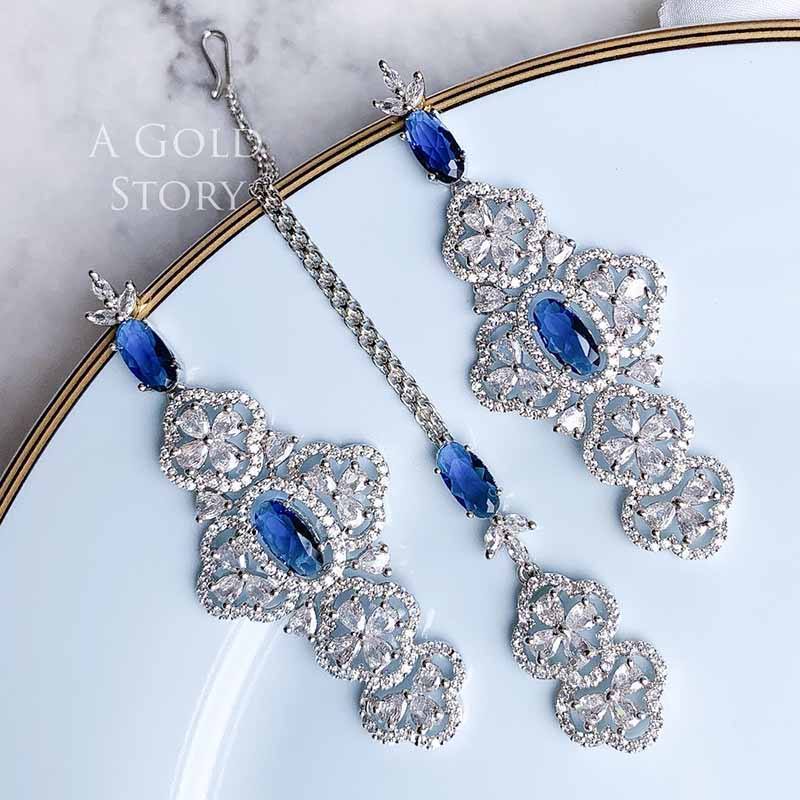 RUTH EARRINGS AND TIKKA BLUE
