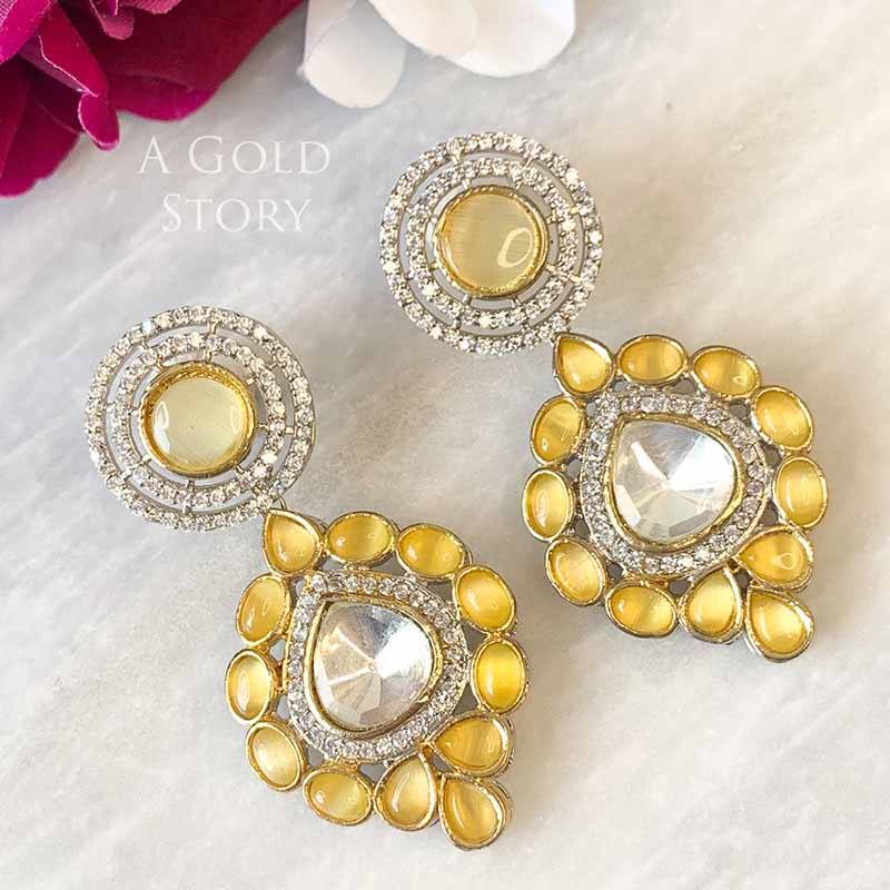 DARIA EARRINGS YELLOW/ CHAMPAGNE - A GOLD STORY