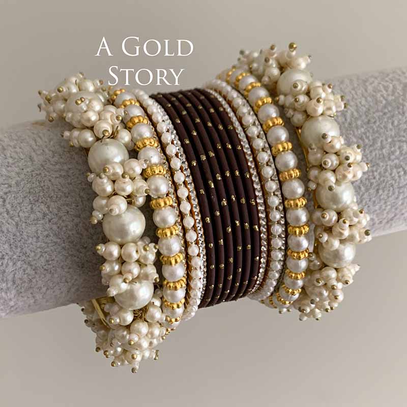 MUSKAN BANGLES SET BROWN