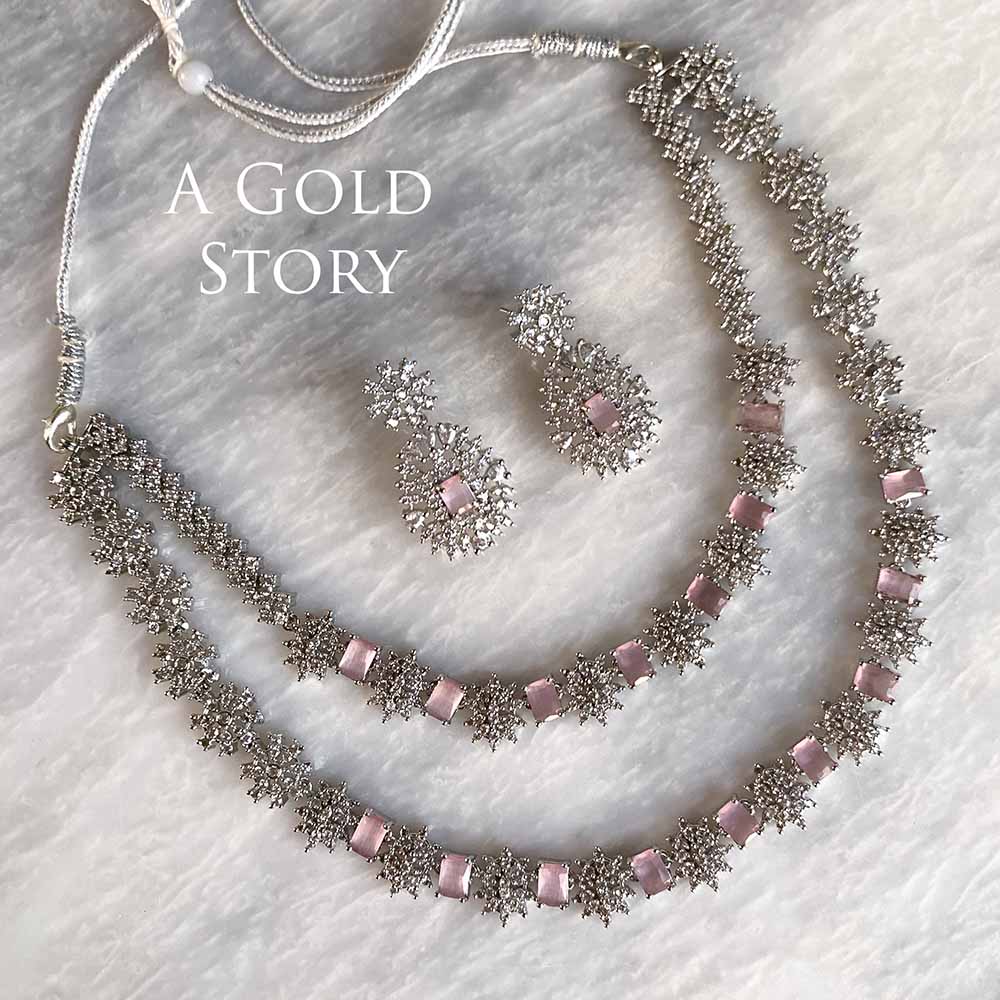 MELEK BRIDAL NECKLACE SET PINK
