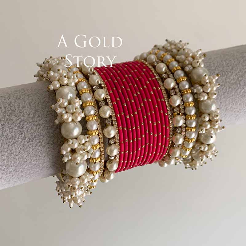 JAWARIA BANGLES SET HOT PINK