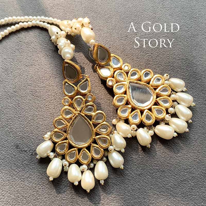 SIMA KUNDAN EARRINGS PEARL