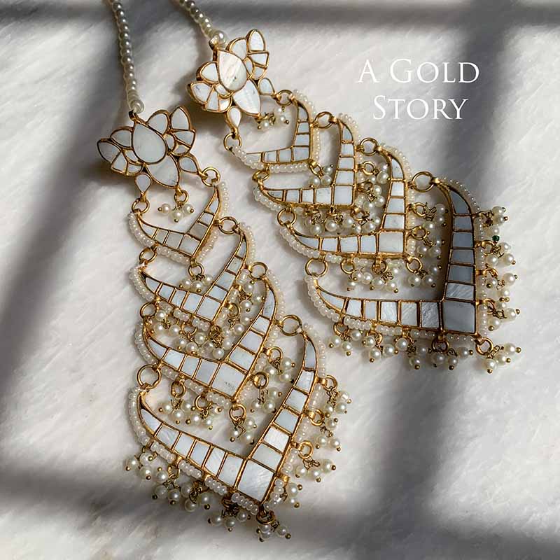 DELPHI KUNDAN EARRINGS MOTHER PEARL