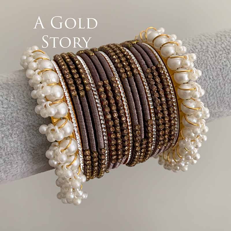 HABIBA BANGLES SET GREY
