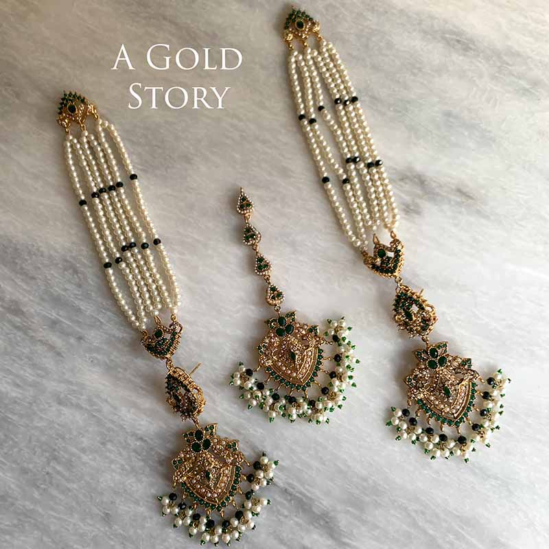 NEHA EARRINGS AND TIKKA GREEN