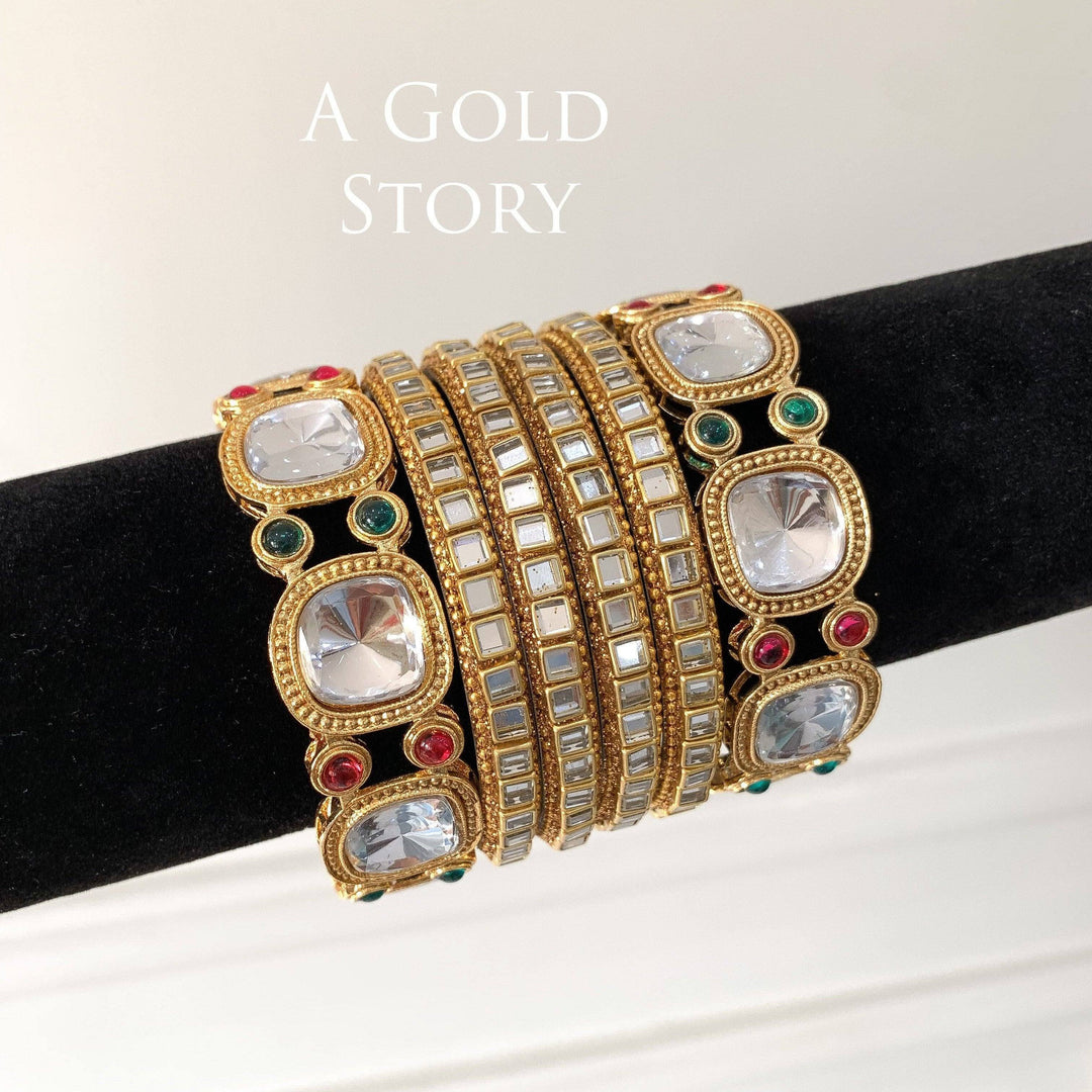 TESSA KUNDAN BANGLES SET