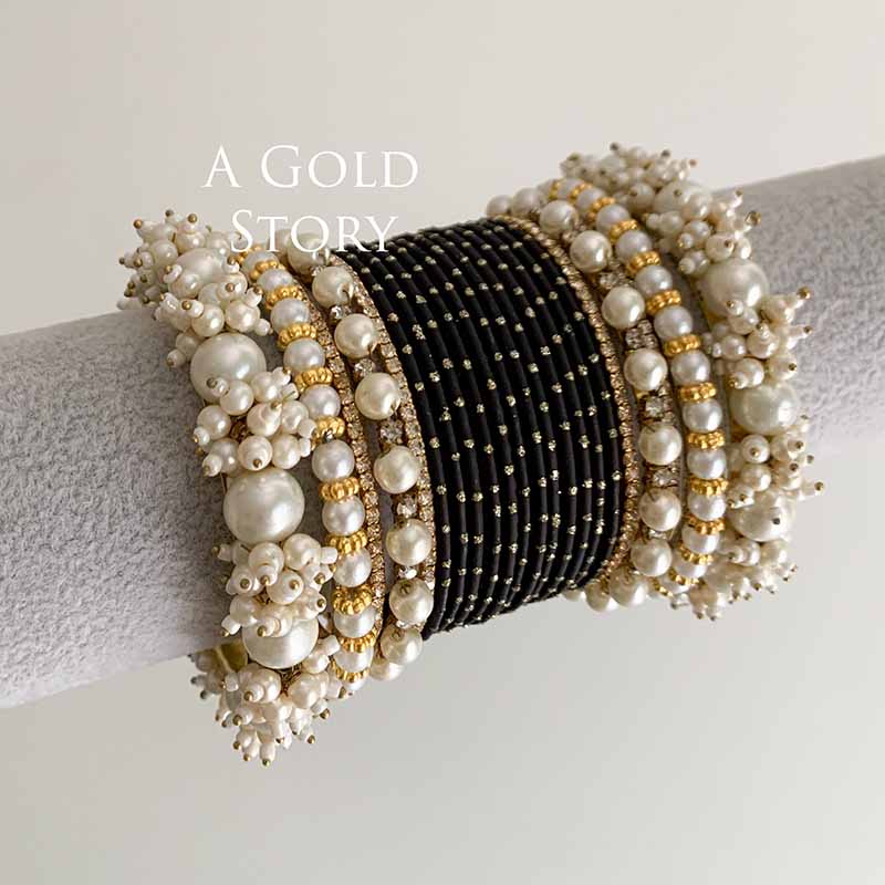 JAWARIA BANGLES SET BLACK