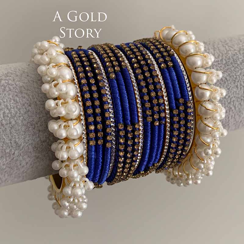 HABIBA BANGLES SET ROYAL BLUE