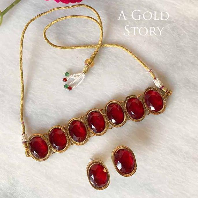 NATASHA CHOKER SET RED