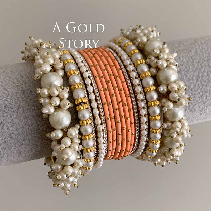 MUSKAN BANGLES SET PEACH