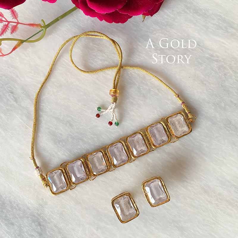 PALAK CHOKER SET WHITE