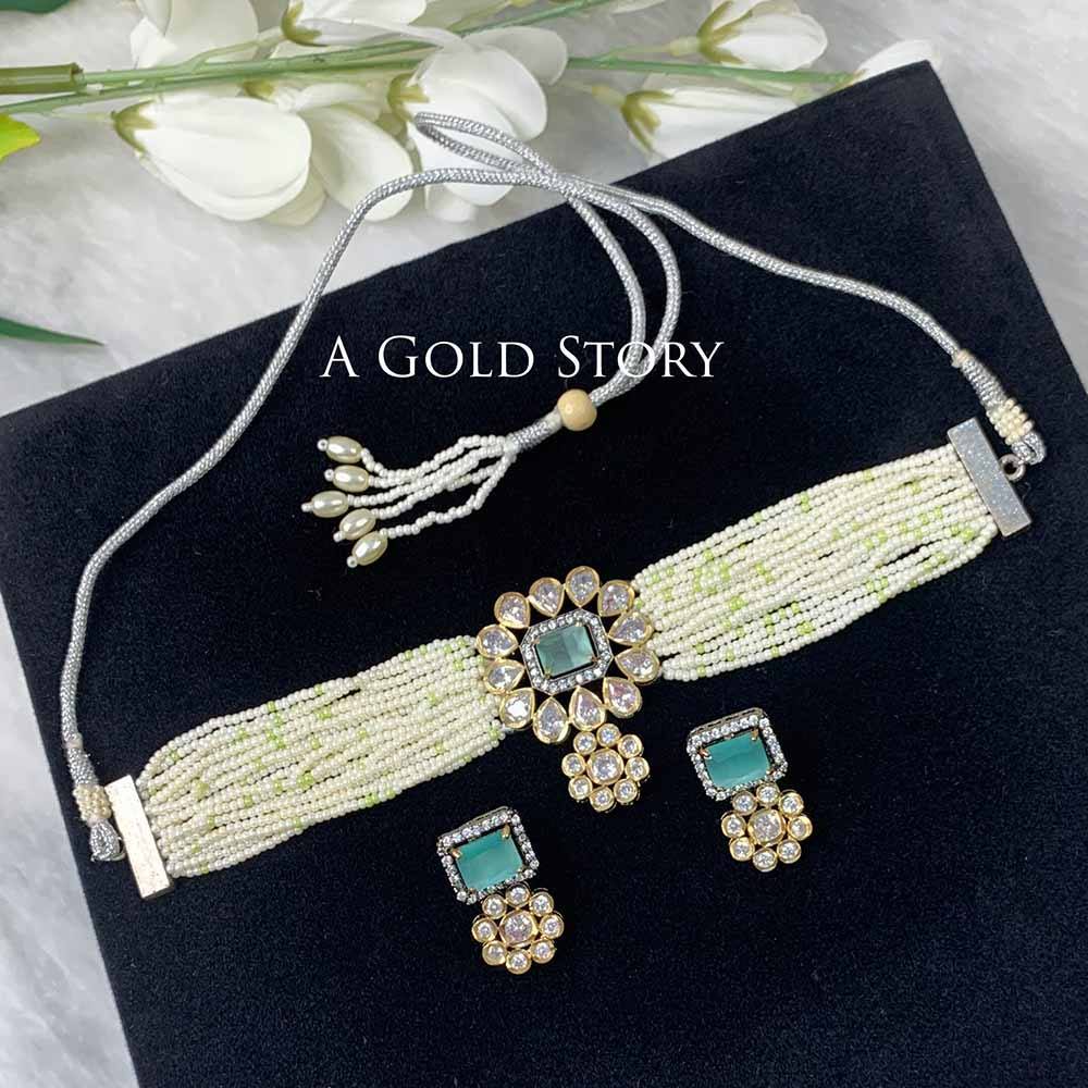 NISA SET SEA GREEN - A GOLD STORY