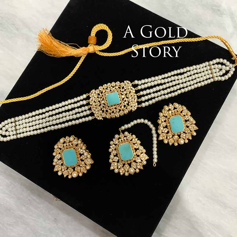 ZAMURD CHOKER SET FEROZI