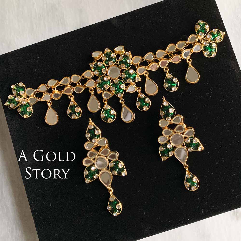 ANEESA CHOKER SET GREEN