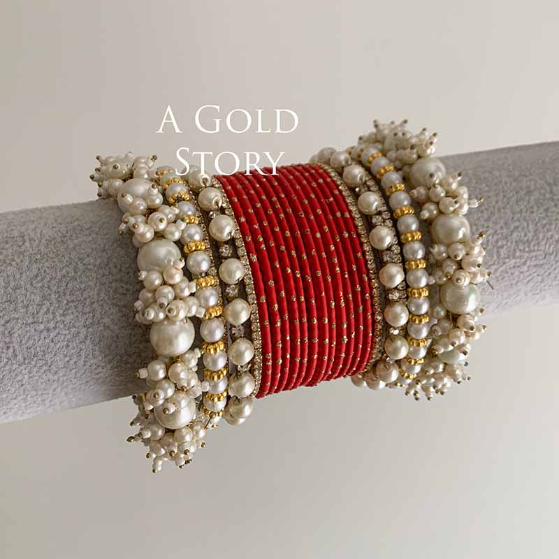 JAWARIA BANGLES SET RED