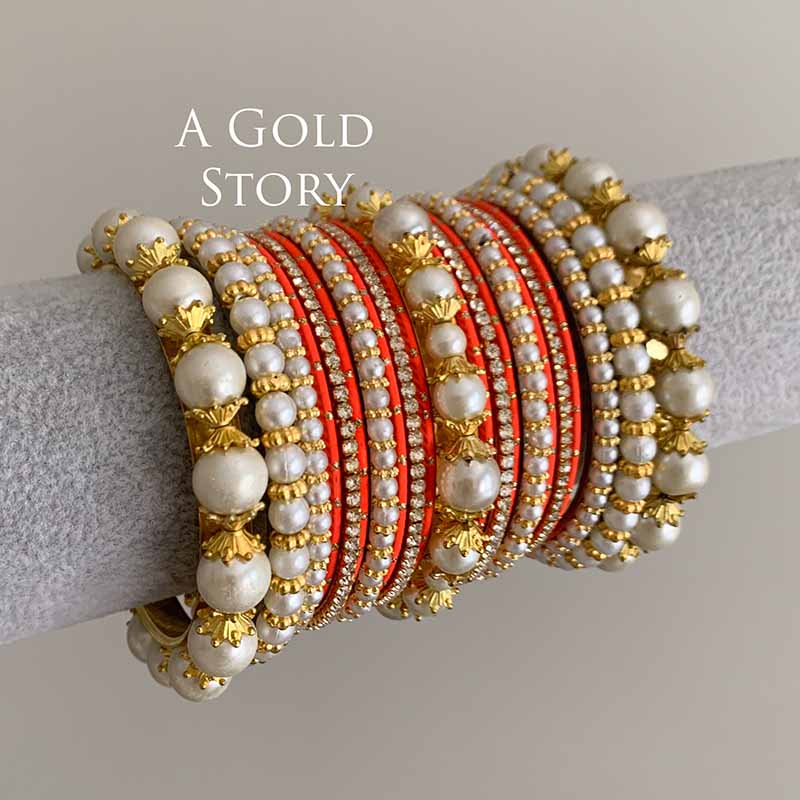 MUNTAHA BANGLES SET ORANGE