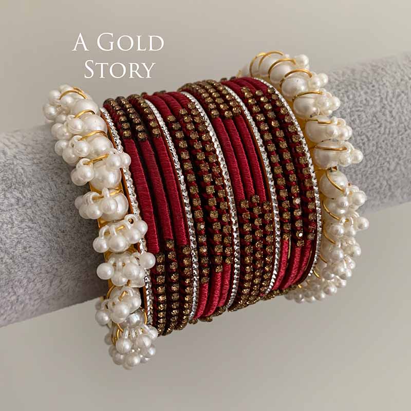 HABIBA BANGLES SET MAROON/ RED
