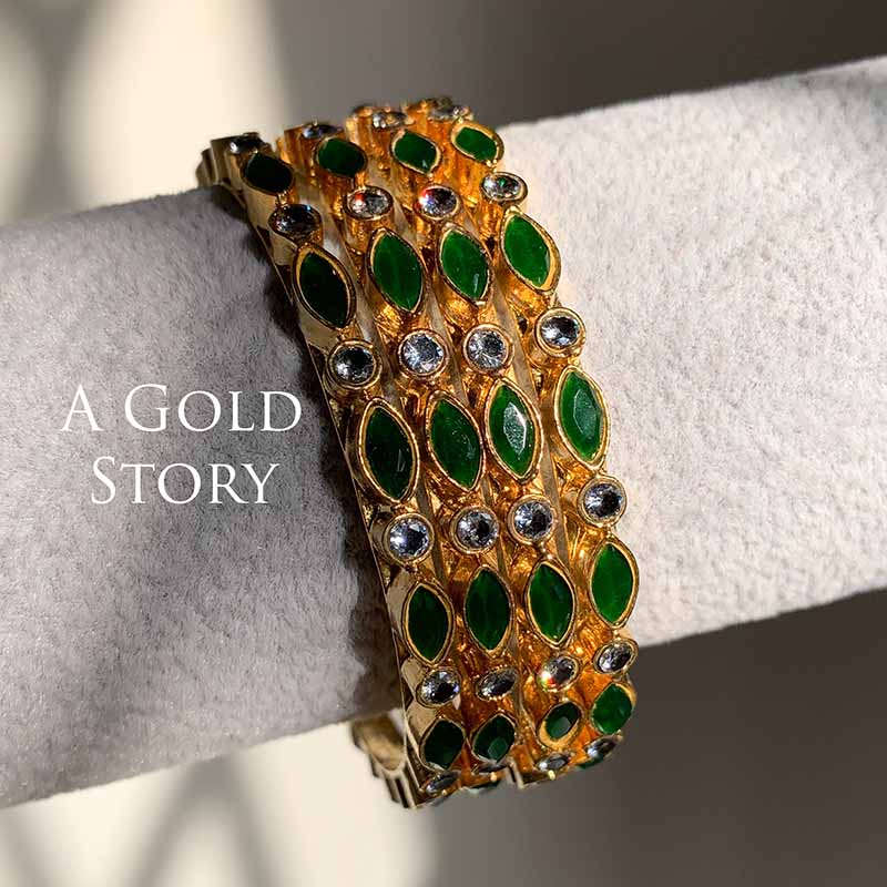 RUMAISA KUNDAN BANGLES GREEN