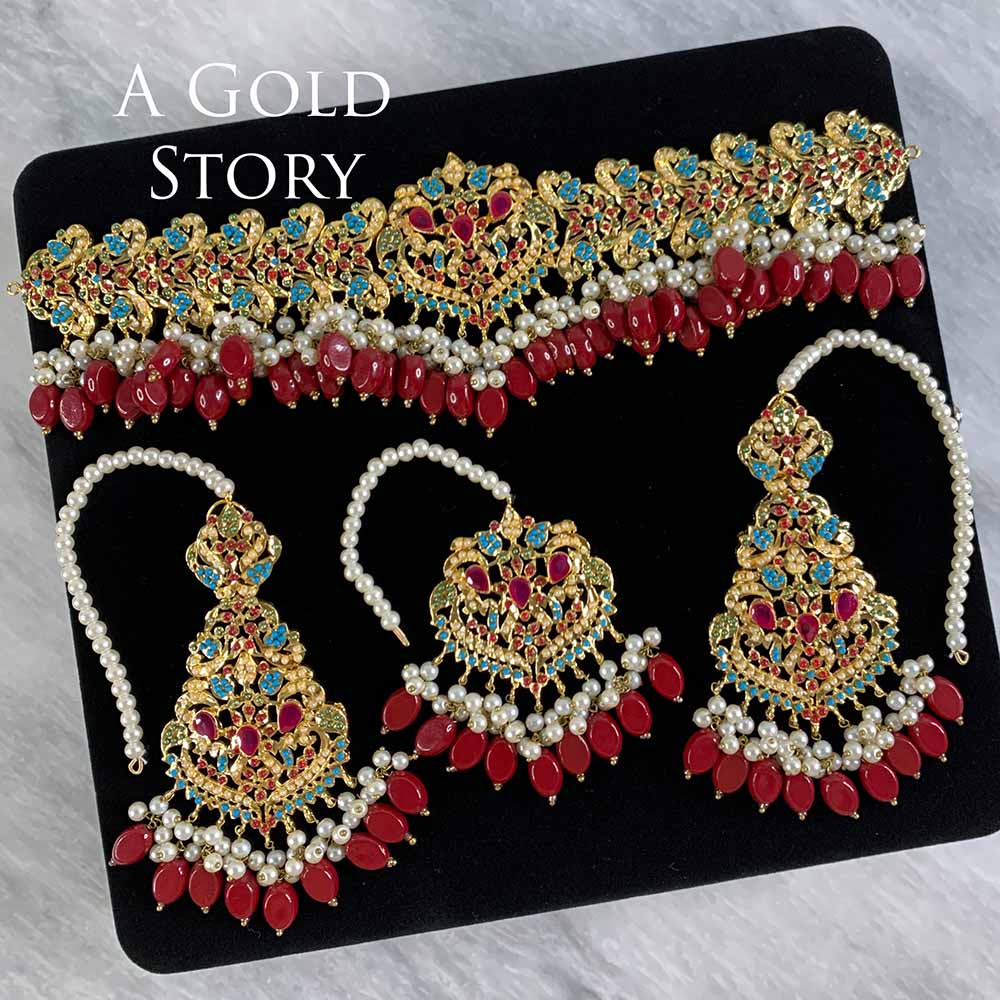 PARISA CHOKER SET MAROON