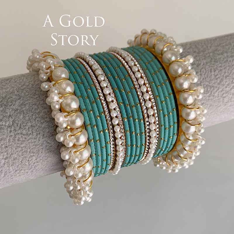 ADAA BANGLES SET SEA GREEN