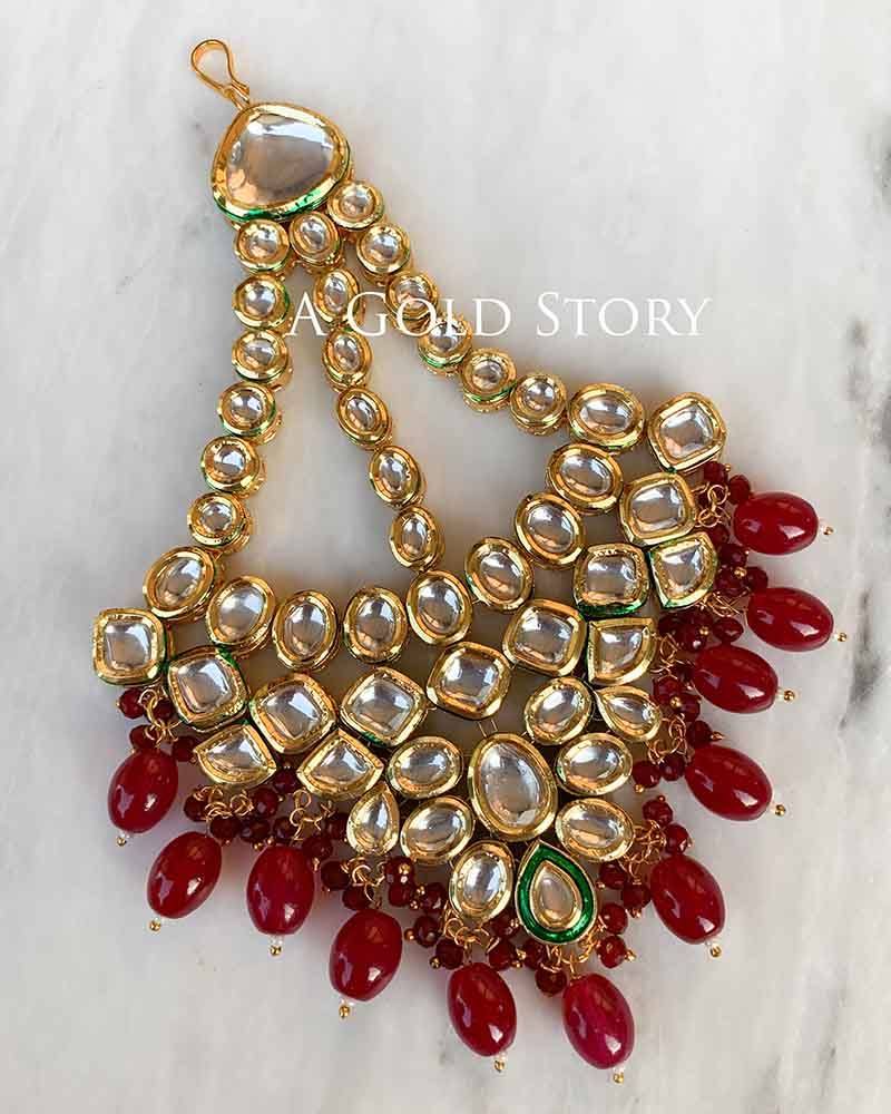 KUNDAN JHOOMAR RED - A GOLD STORY