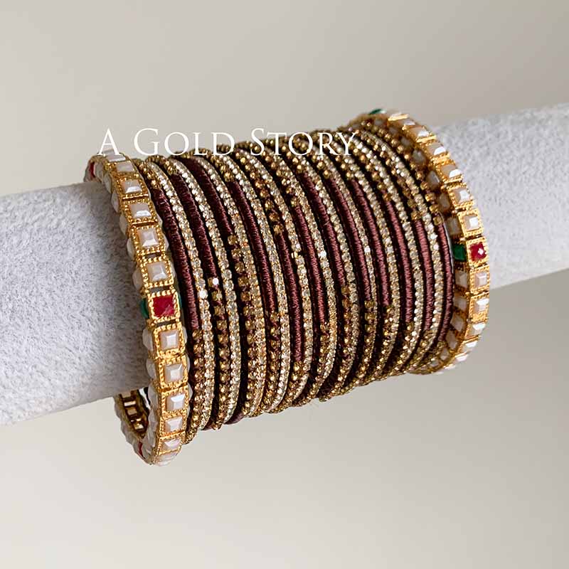 LARAH BANGLES SET BROWN