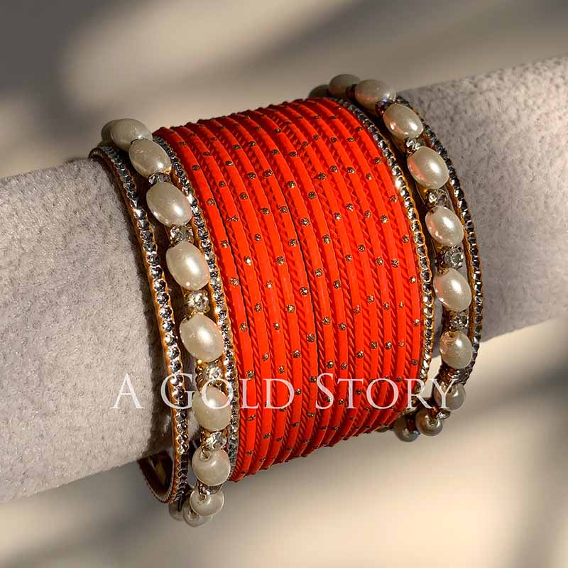 ANABIA BANGLES SET ORANGE