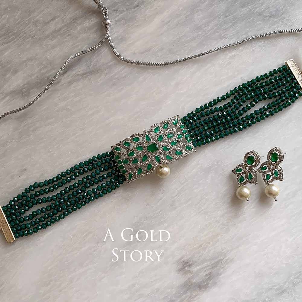 ARINDA CHOKER SET GREEN