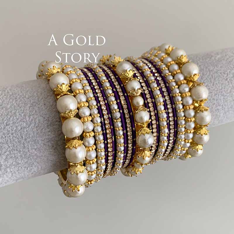 MUNTAHA BANGLES SET DARK PURPLE