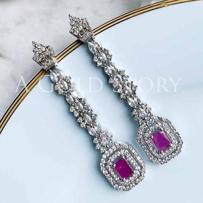 CELESTE EARRINGS RUBY - A GOLD STORY